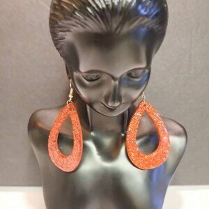 Afrocentric Earrings / Hand Painted Earrings / Wooden Earrings / Glitter Earring